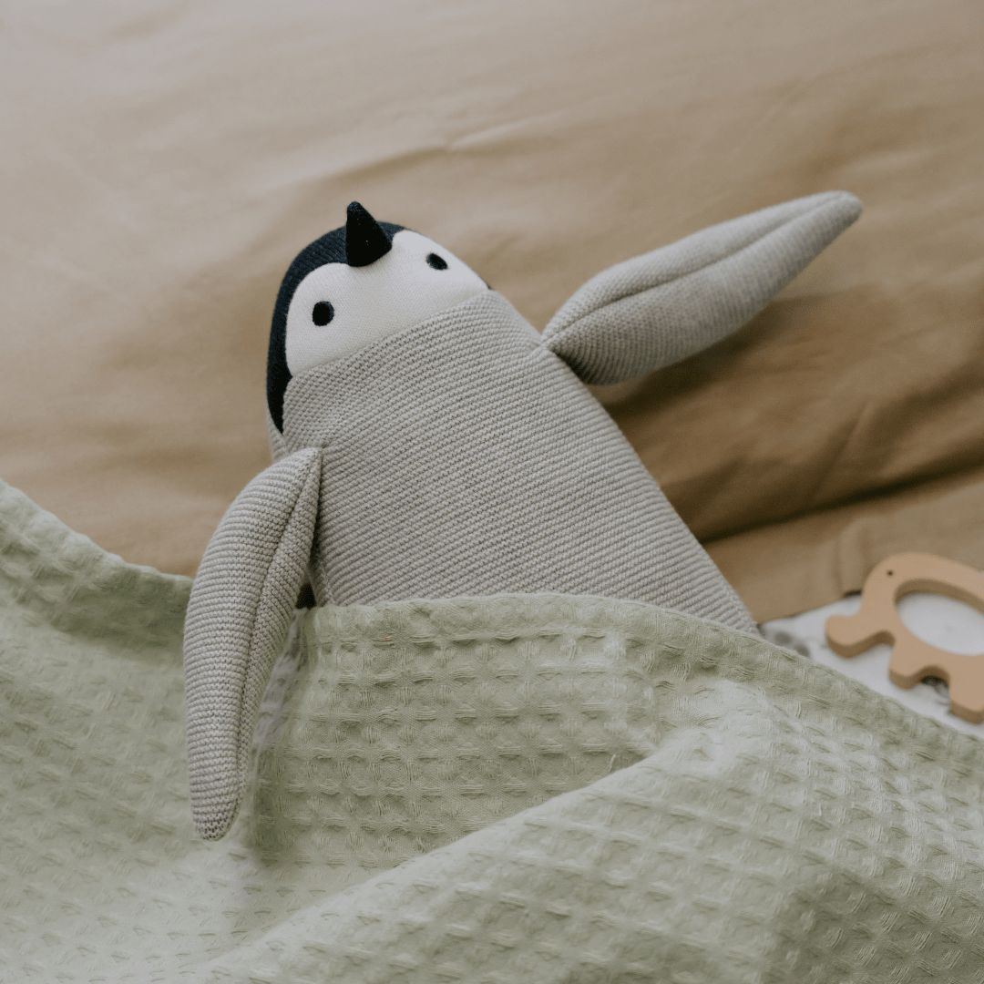 Peppy the Penguin | Knitted Cotton Animal Plush Toy for Kids