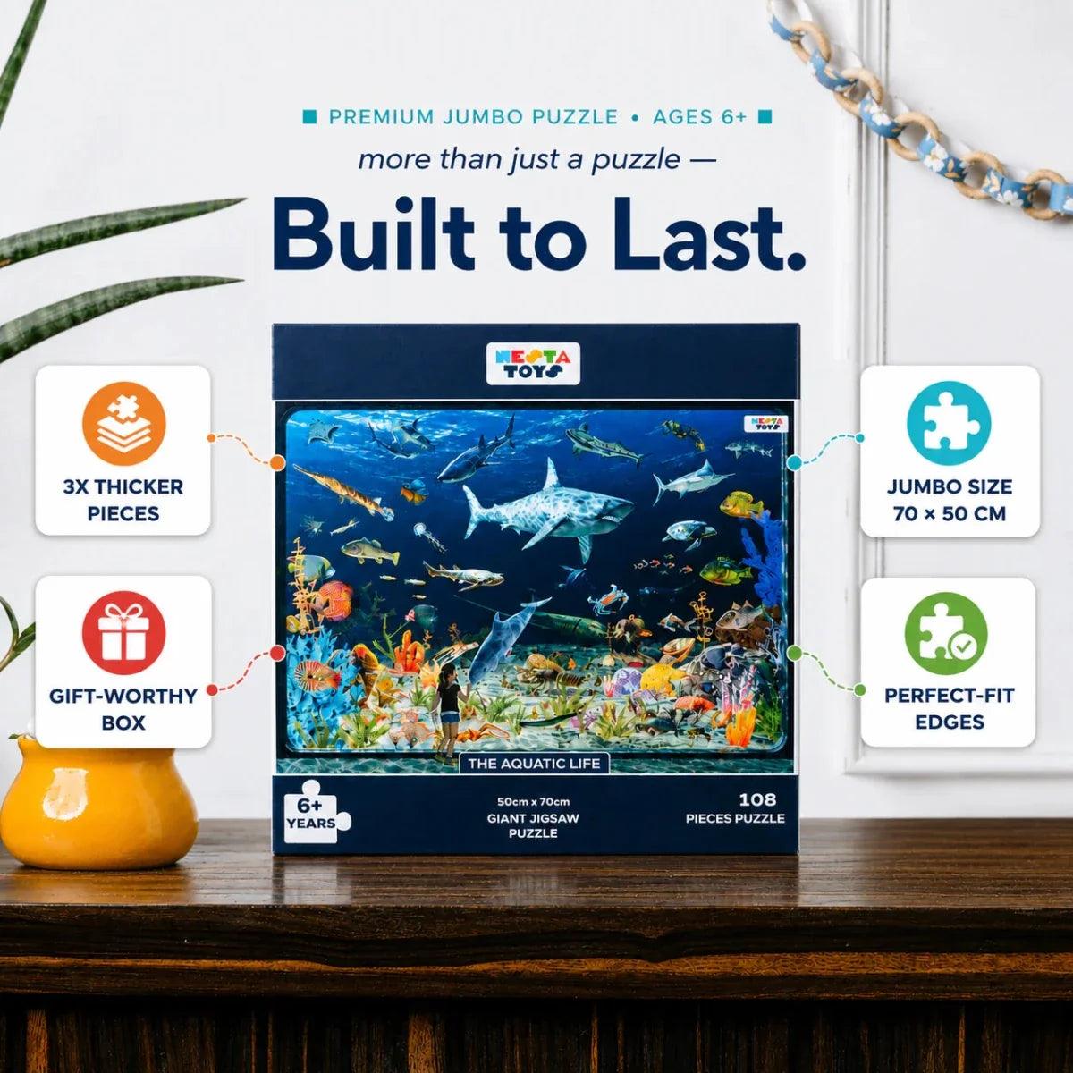 Aquatic Life Jigsaw Puzzle (108 Jumbo Pieces)