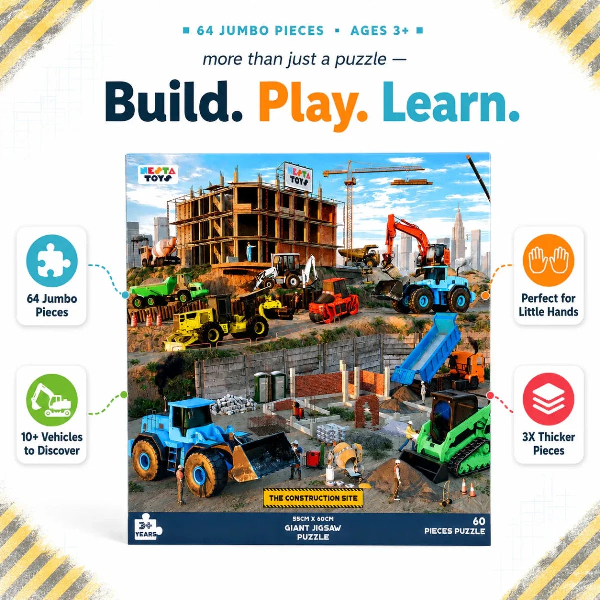 Construction Site Jigsaw Puzzle (64 Pcs)