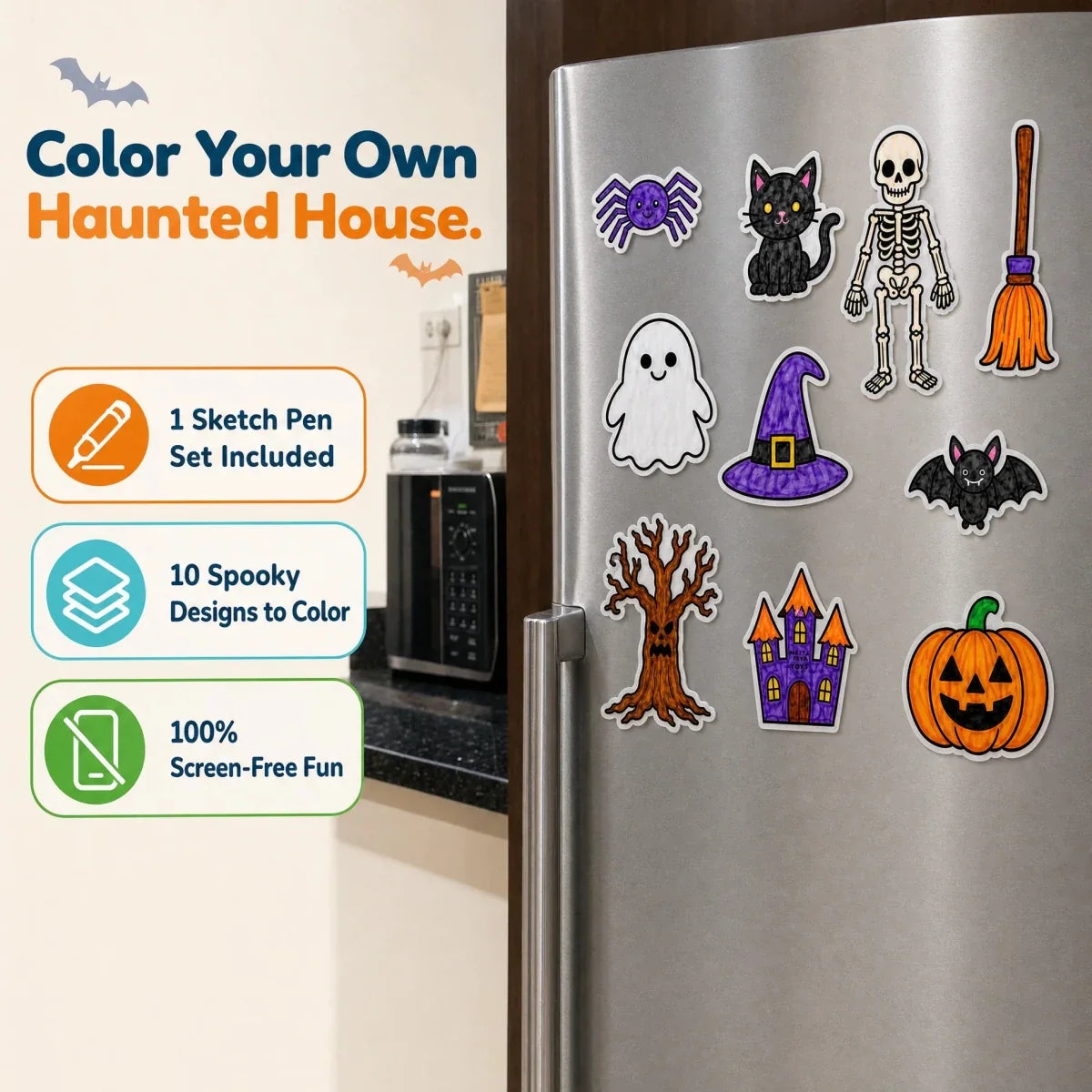 DIY Fridge Magnet (10 Pcs) - Haunted House