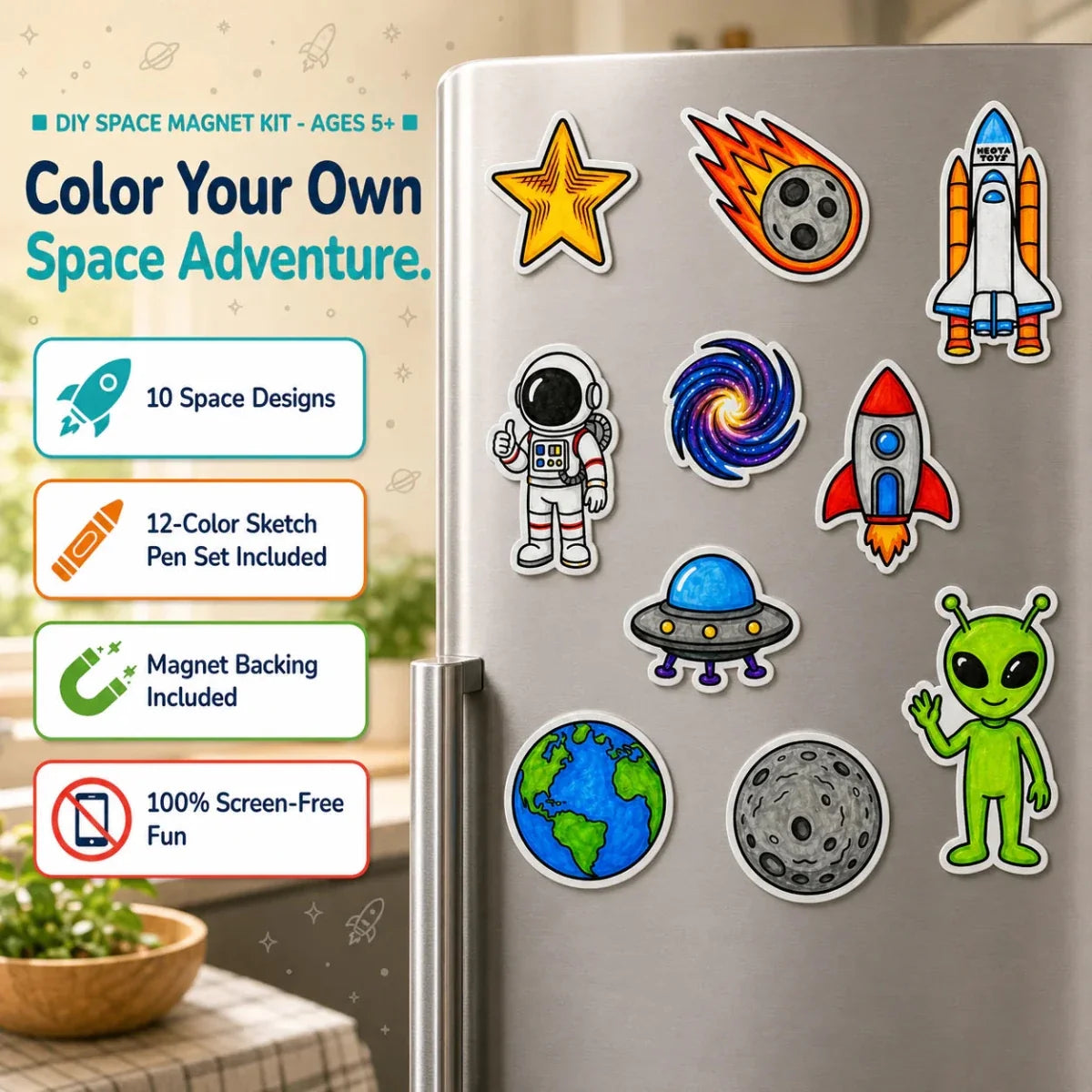 DIY Fridge Magnet (10 Pcs) - Space