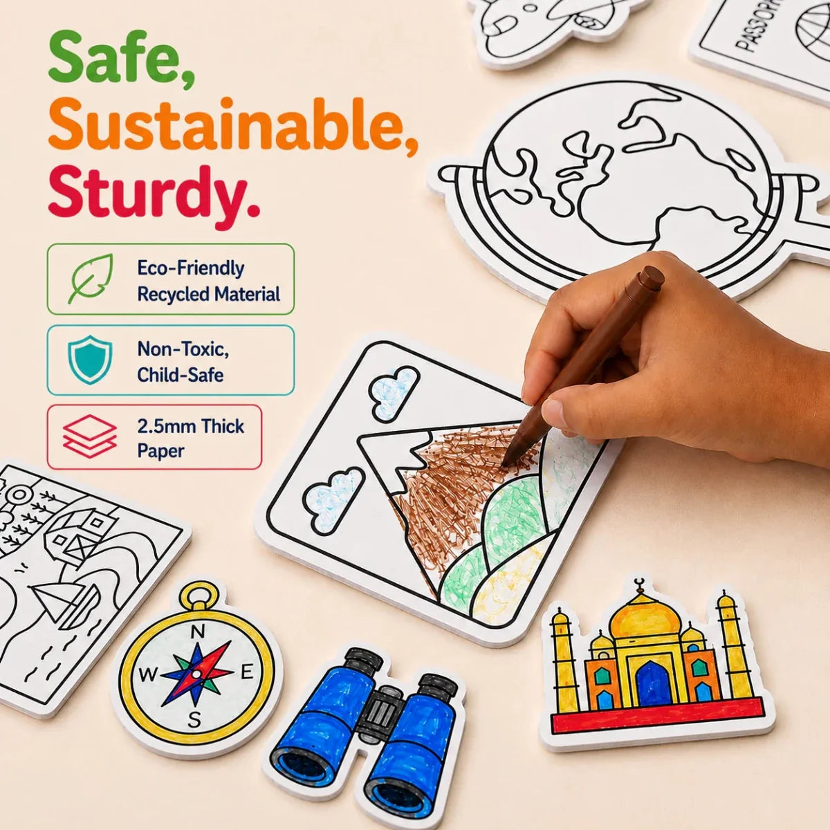 DIY Fridge Magnet (10 Pcs) - World Explorer