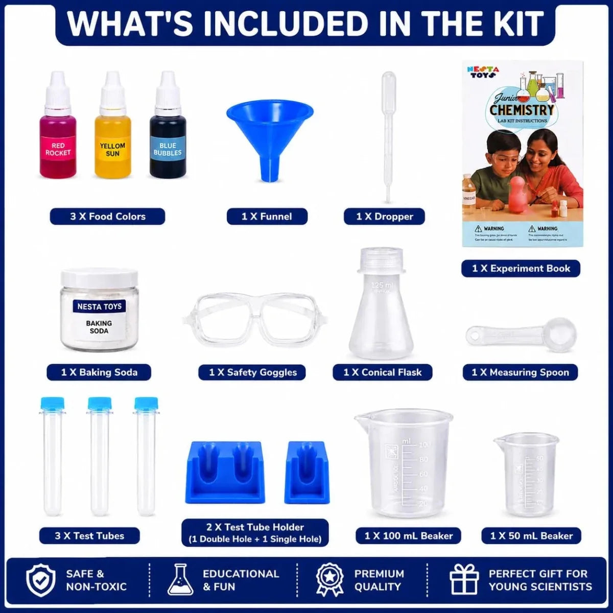 Junior Chemistry Lab Kit - Safe & Fun Science Experiments for Kids
