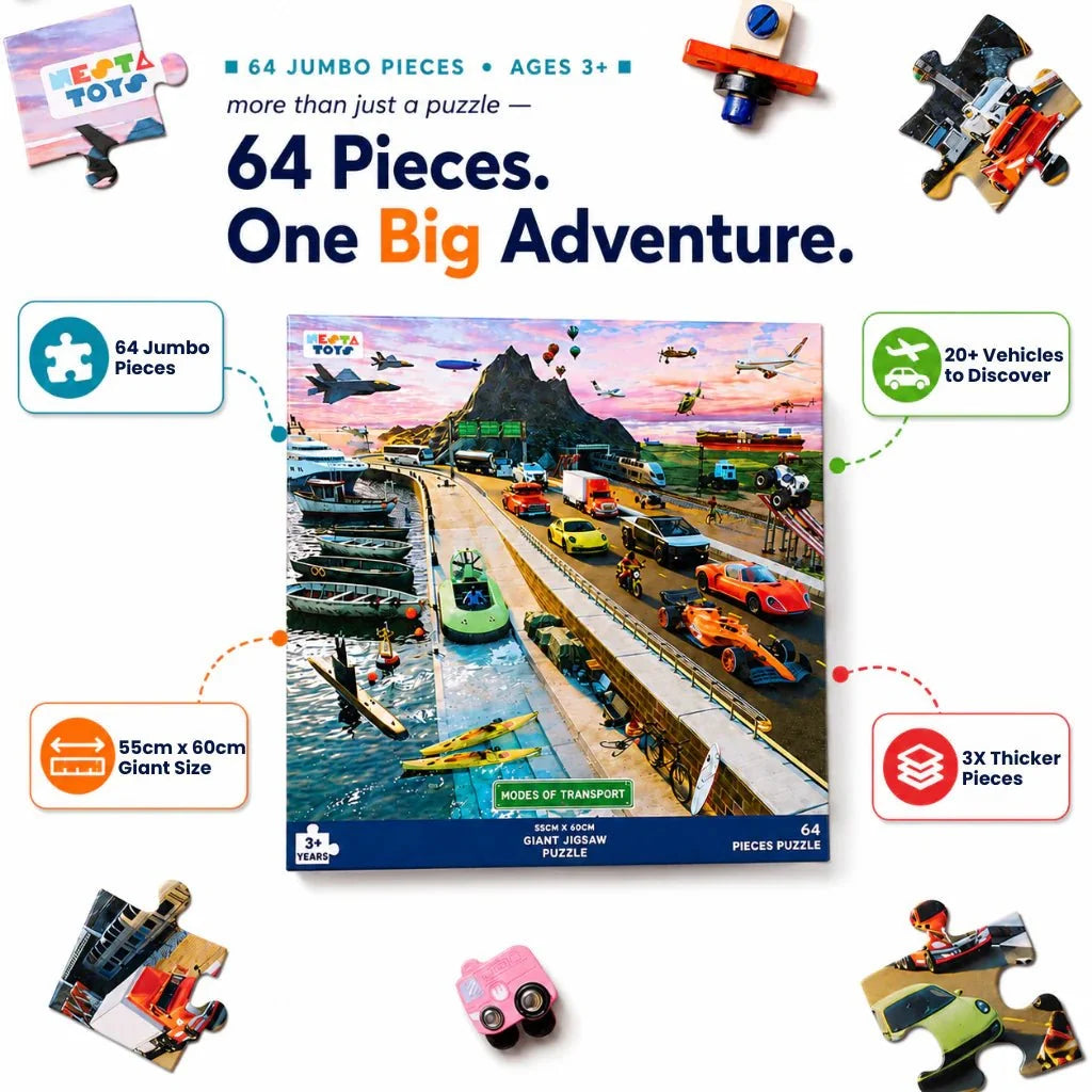 Modes of Transport Jigsaw Puzzle (64 Pcs)