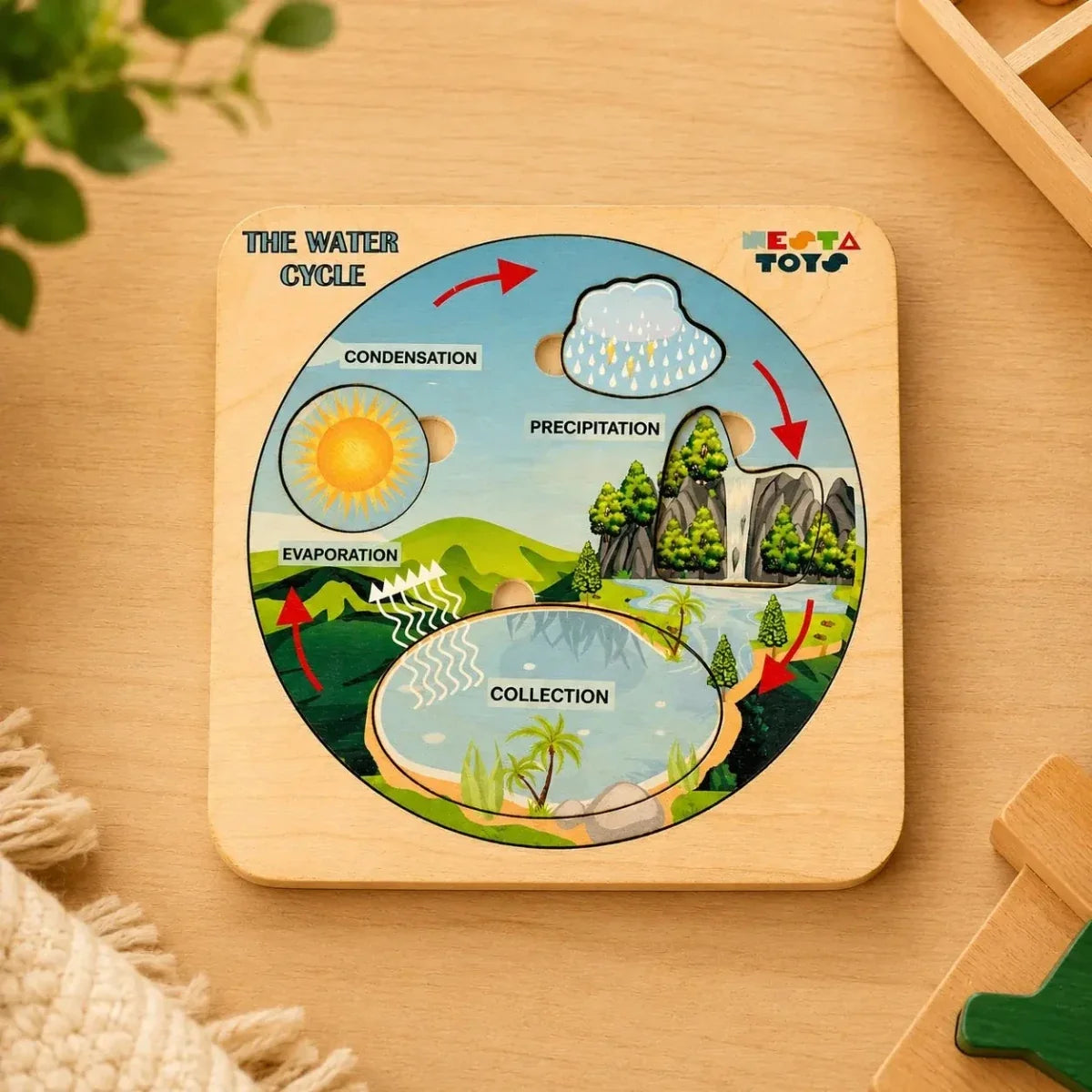 NESTA TOYS - Montessori Wooden Water Cycle Puzzle | Educational STEM Learning Toy
