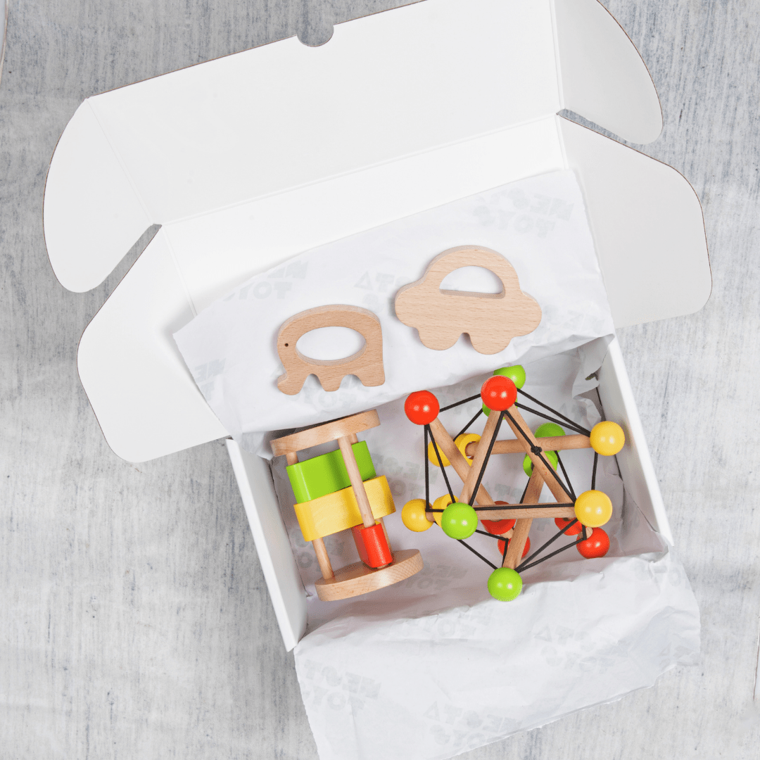 Newborn Gift Set – Skwish Rattle, Clacker Rattle & Wooden Teethers