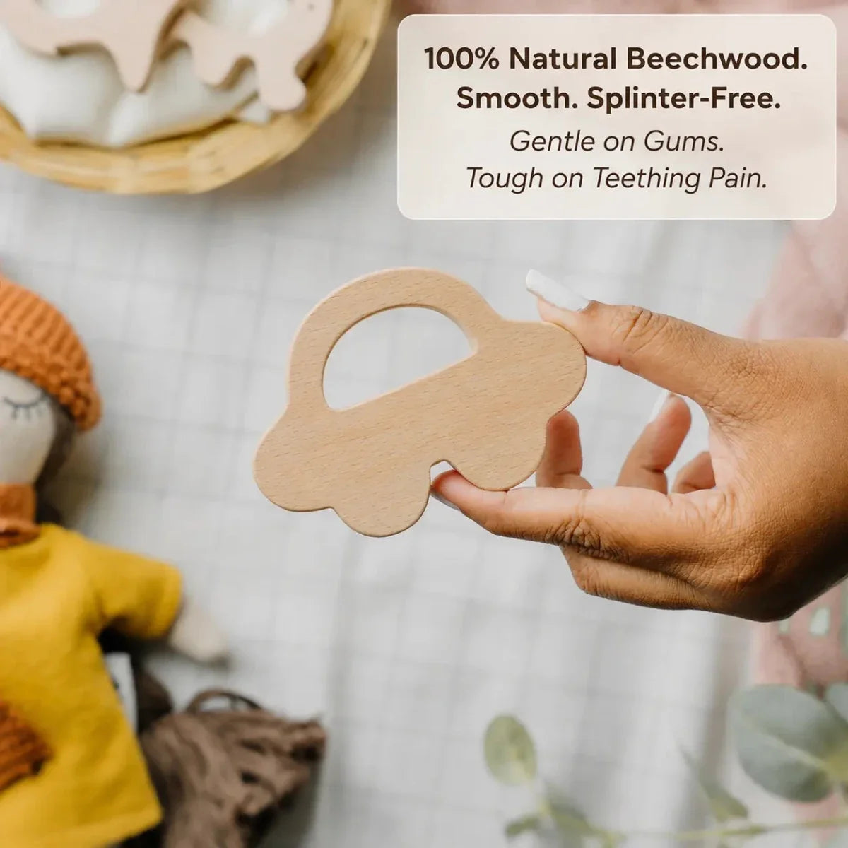 Wooden Car Teether (Beech Wood)