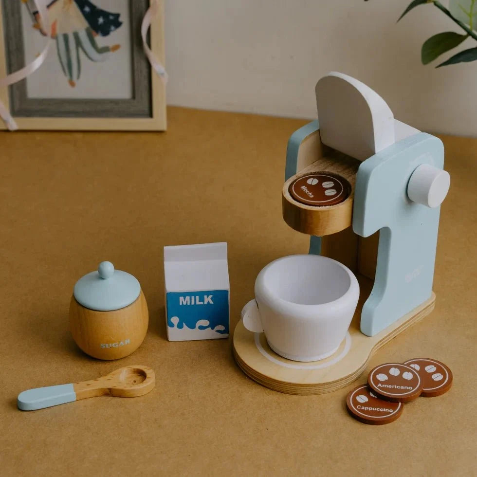 Wooden Coffee Machine Toy (Blue)