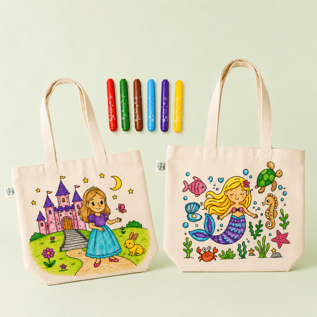 DIY Doodle Bag (Set of 2)– Princess & Mermaid Themes
