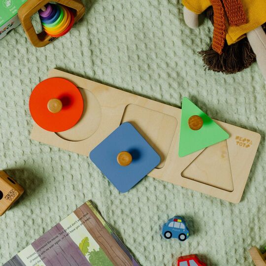 Montessori Wooden Shapes Knob Puzzle