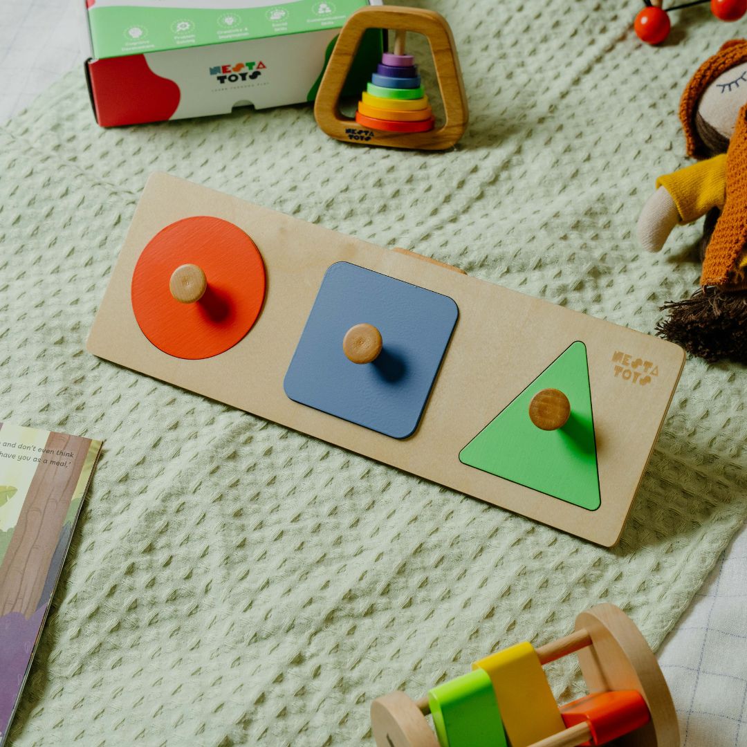 Montessori Wooden Shapes Knob Puzzle