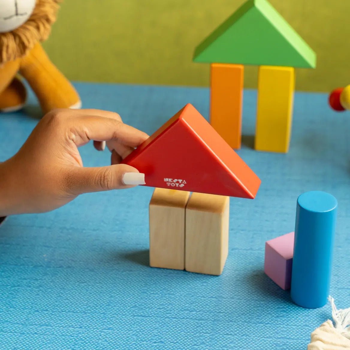Wooden Building Blocks Toy Set for Babies ( 9 pcs )