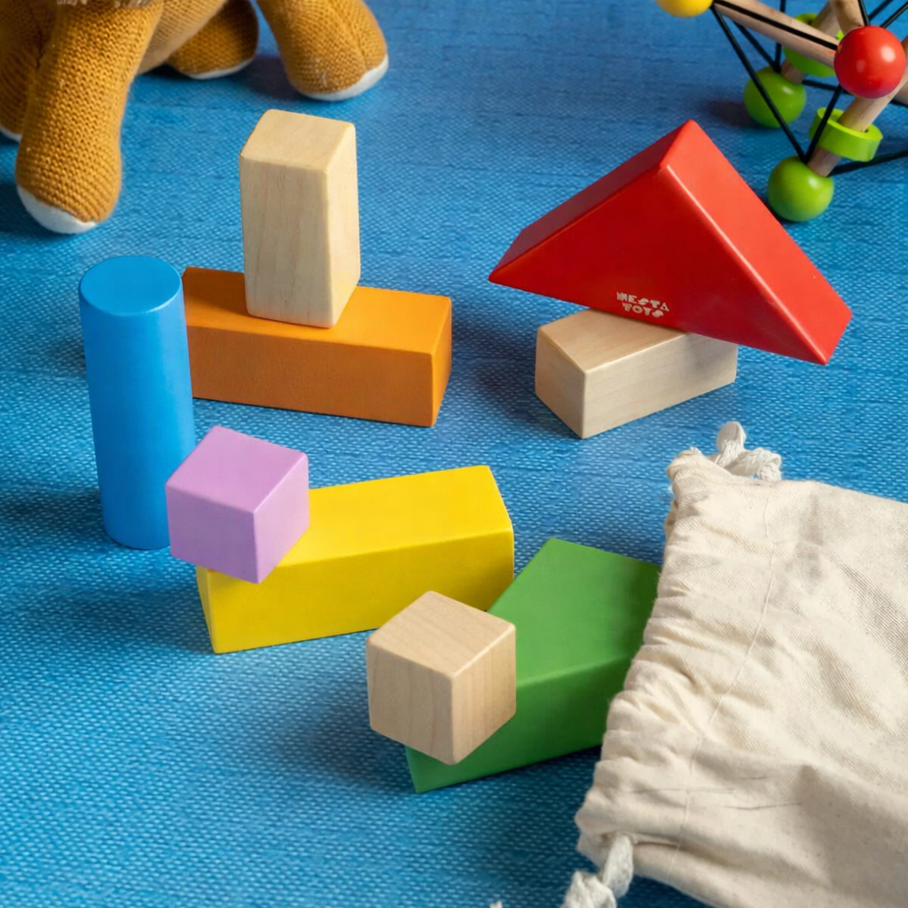 Wooden Building Blocks Toy Set for Babies ( 9 pcs )