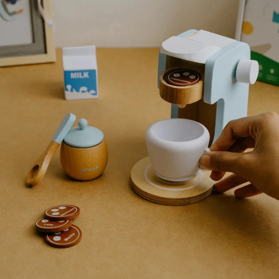 Wooden Coffee Machine Toy (Blue)