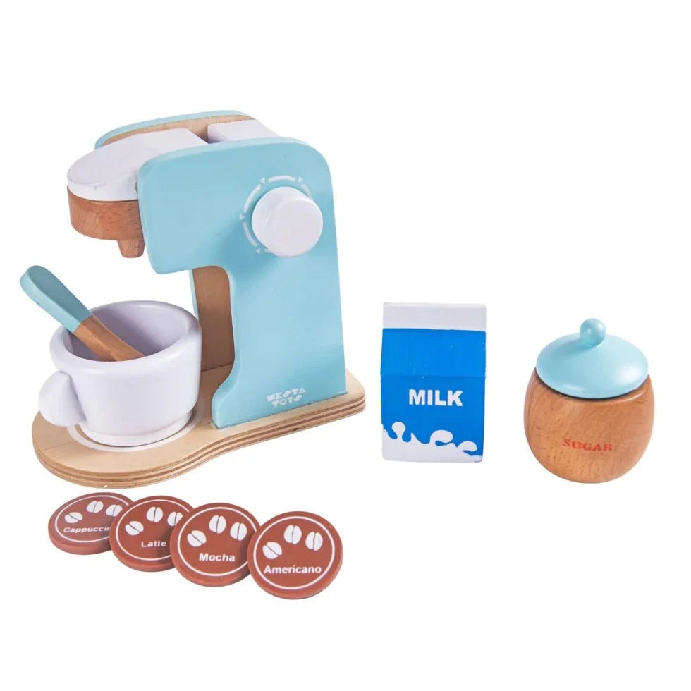 Wooden Coffee Machine Toy (Blue)
