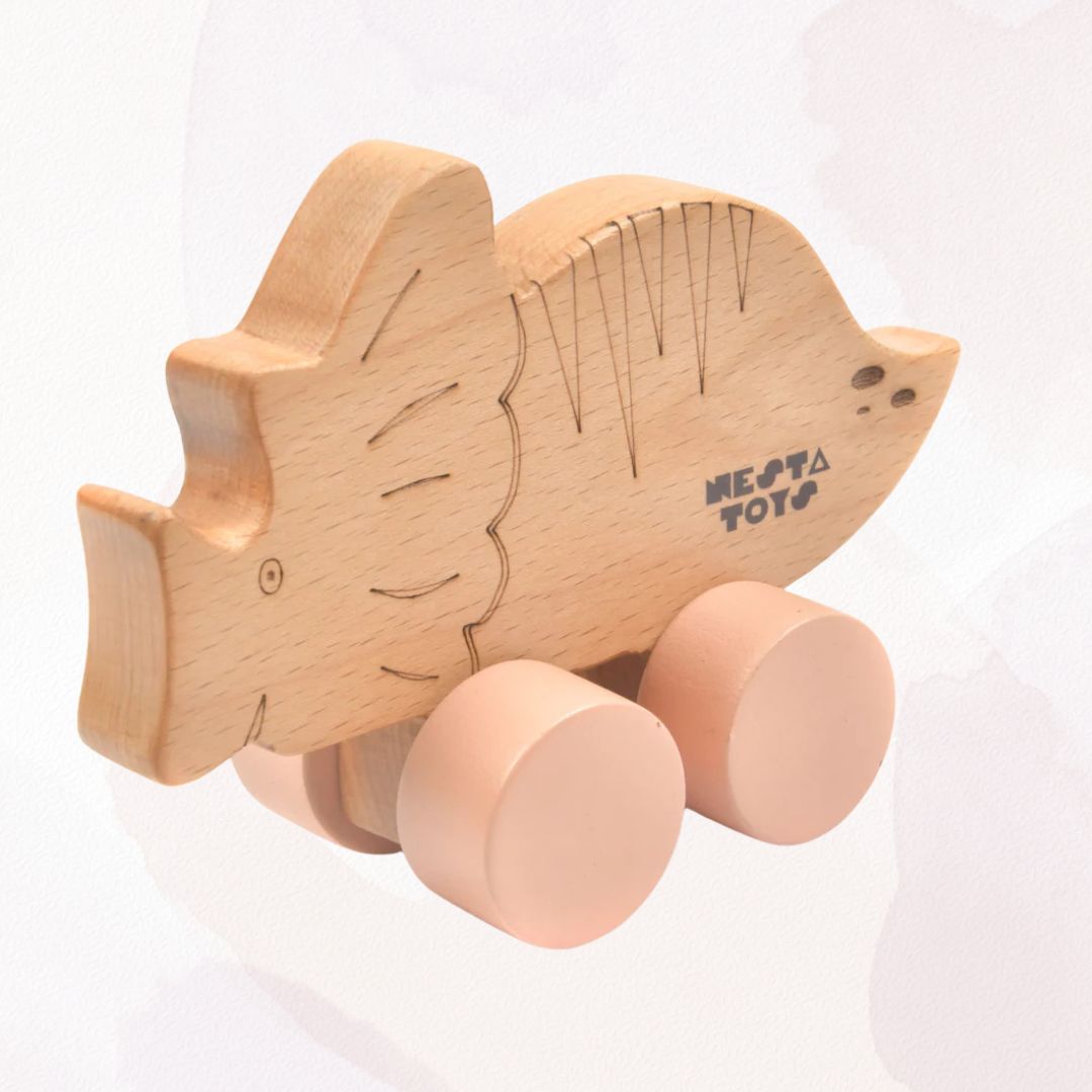 Wooden Dinosaur Car Toy