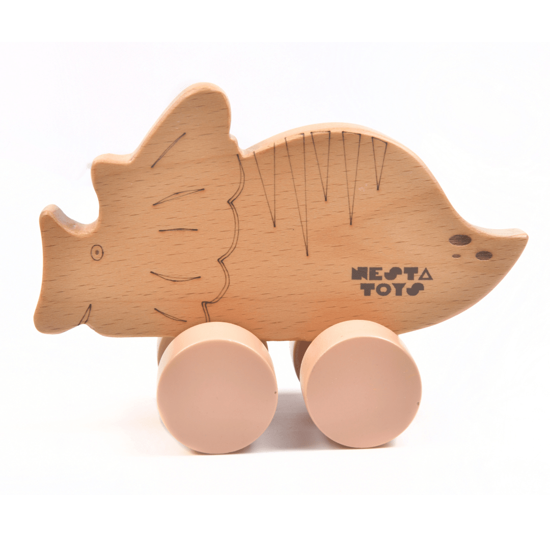 Wooden Dinosaur Car Toy