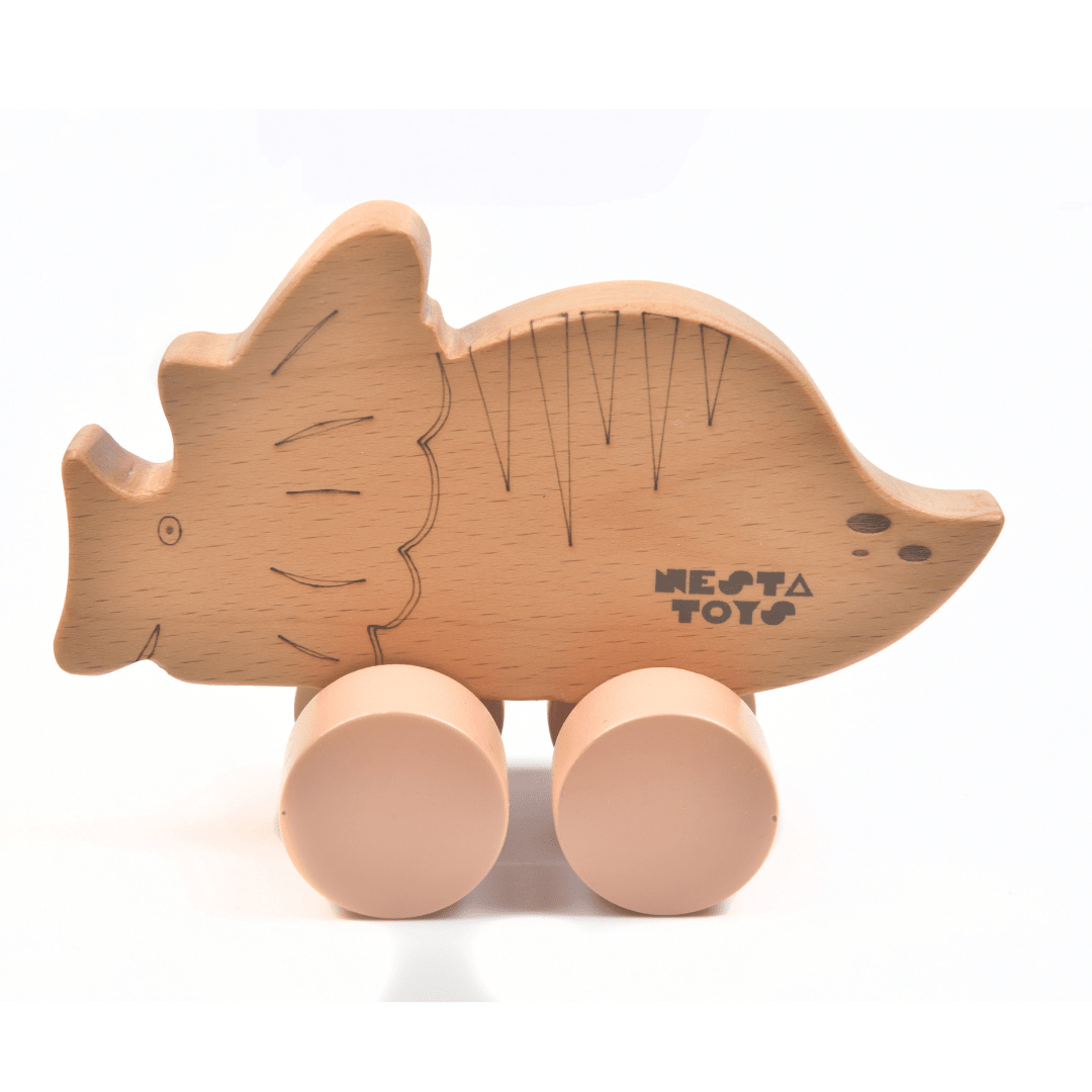 Wooden Dinosaur Car Toy