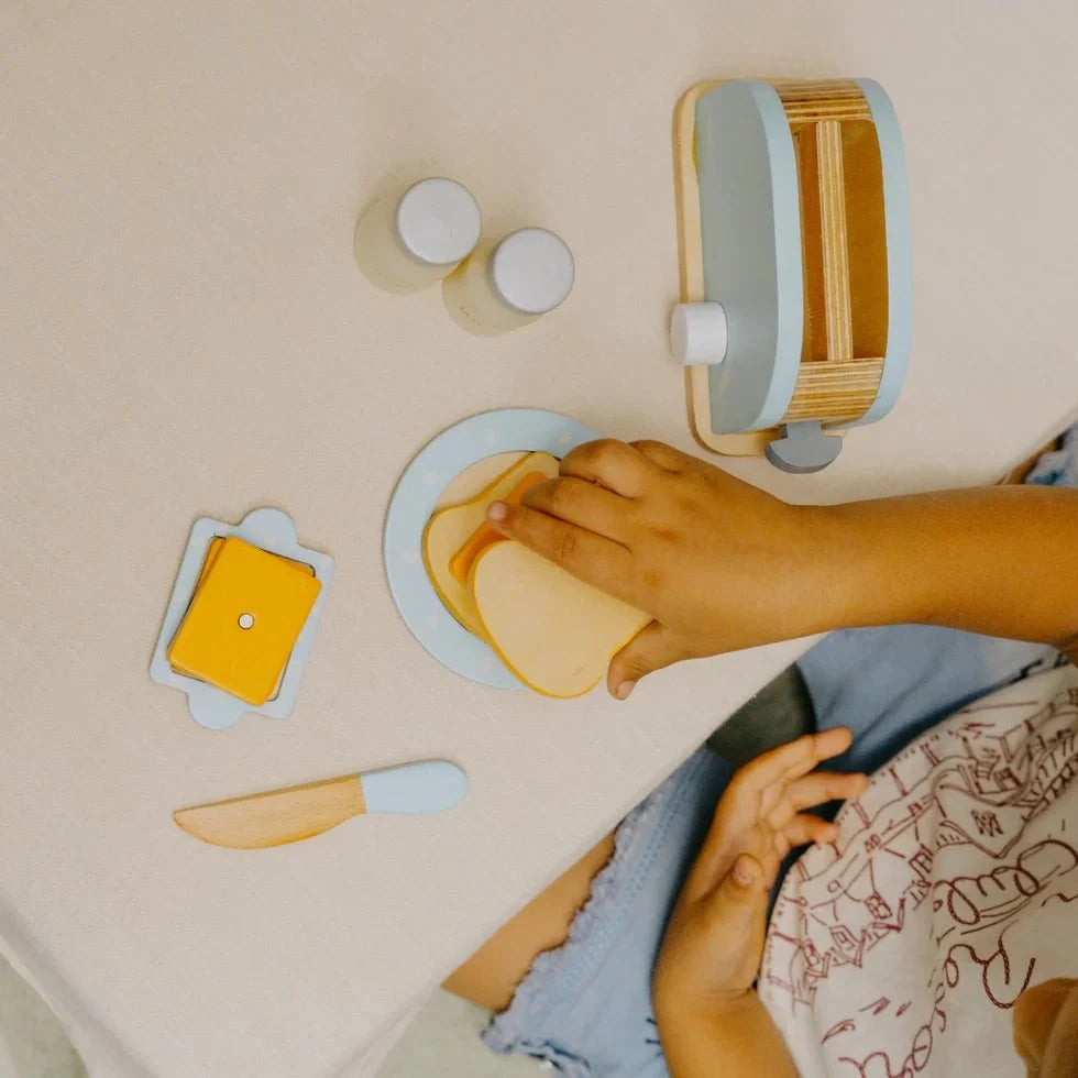 Wooden Bread Pop-up Toaster Toy (Blue)