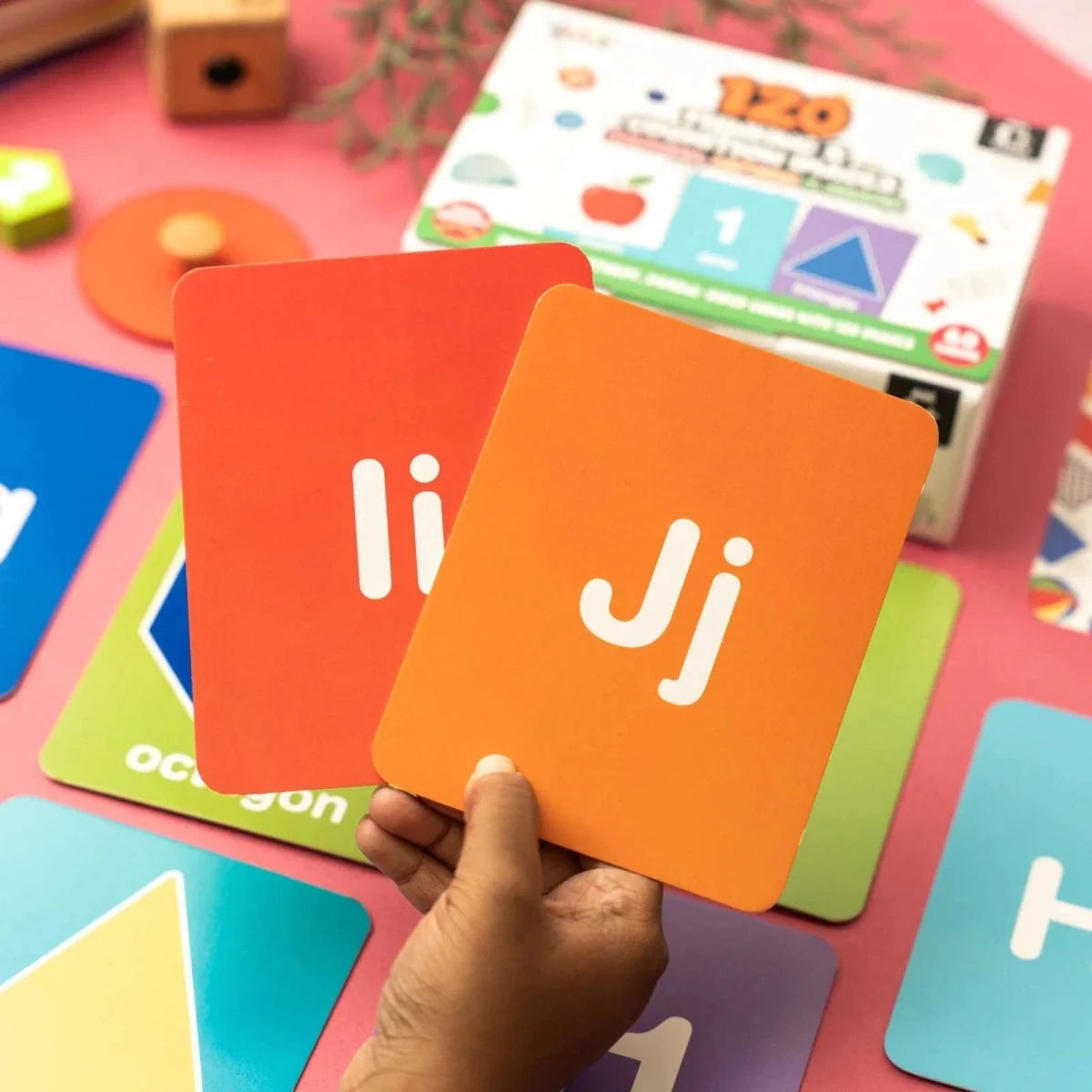 Numbers, Letters, Colors & Shapes (120 Images, 60 Cards)