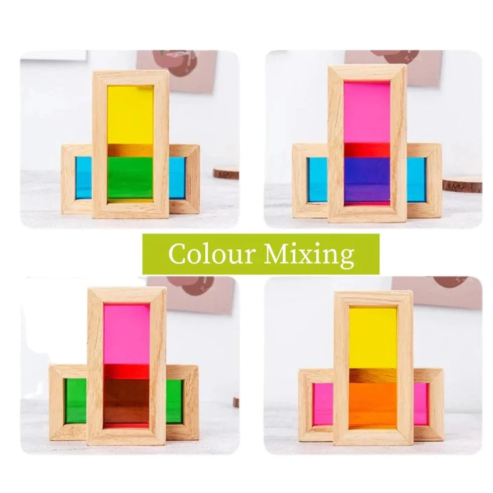 Wooden Acrylic Rainbow Building Blocks Toy (24 Pcs)