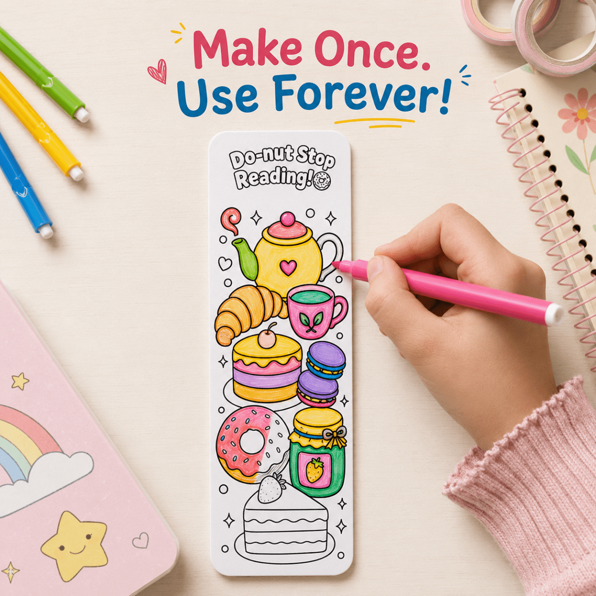 DIY Double-Sided Bookmark Kit (7 Pcs) - Art & Craft Activity for Kids