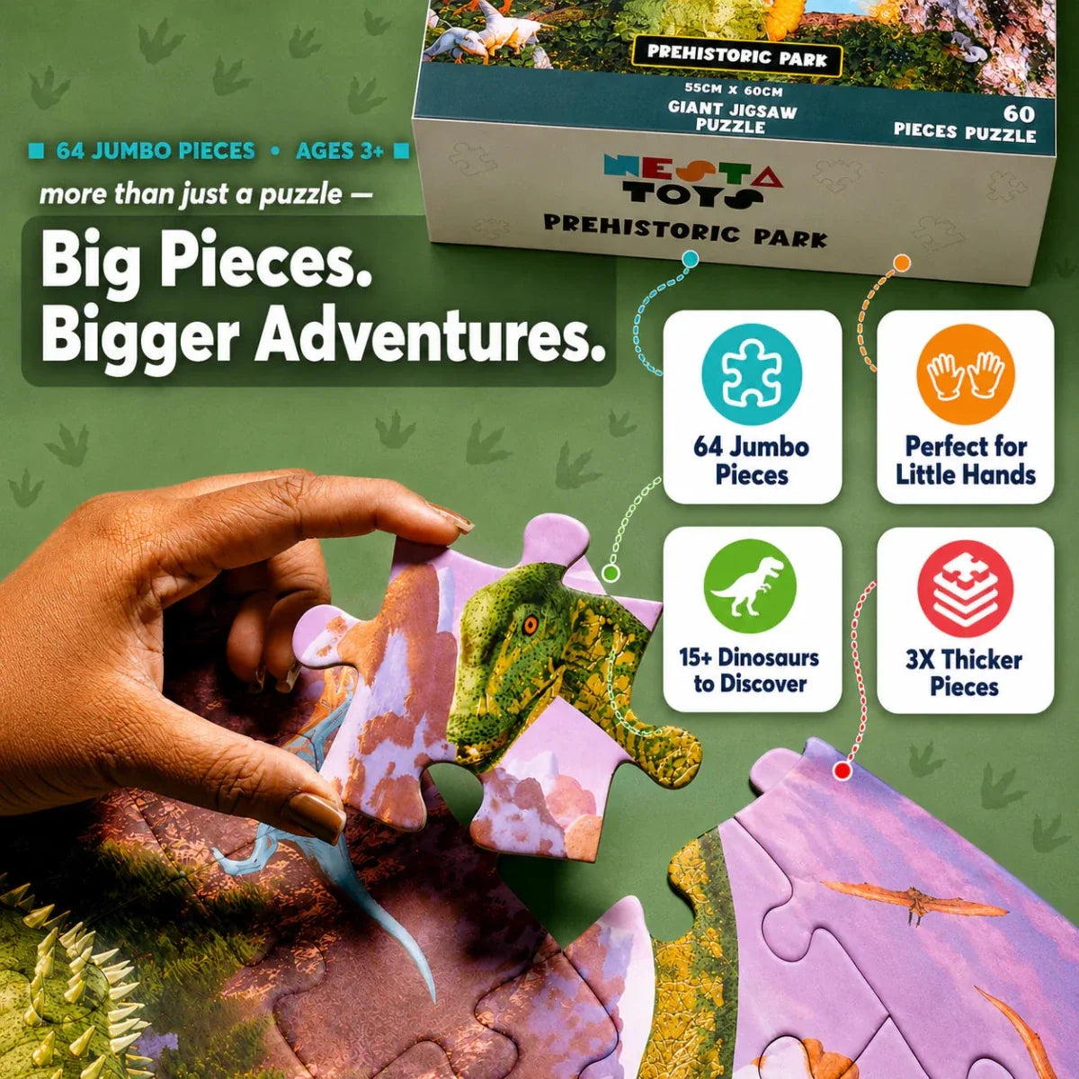 Prehistoric Park Jigsaw Puzzle for Kids (64 Pcs)