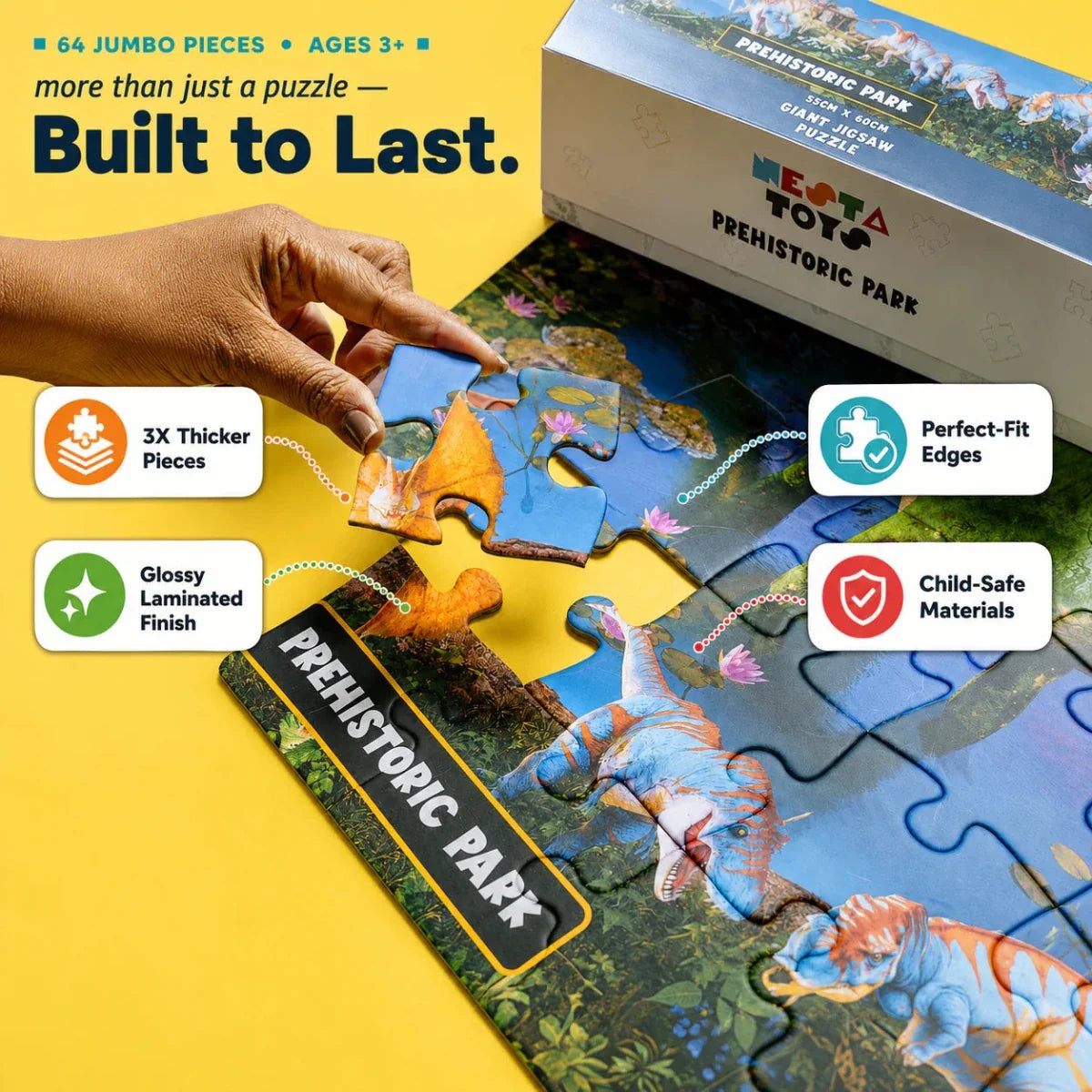 Prehistoric Park Jigsaw Puzzle for Kids (64 Pcs)