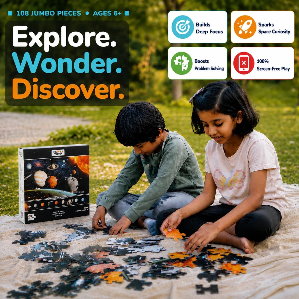 Solar System Jigsaw Puzzle (108 Jumbo Pieces)