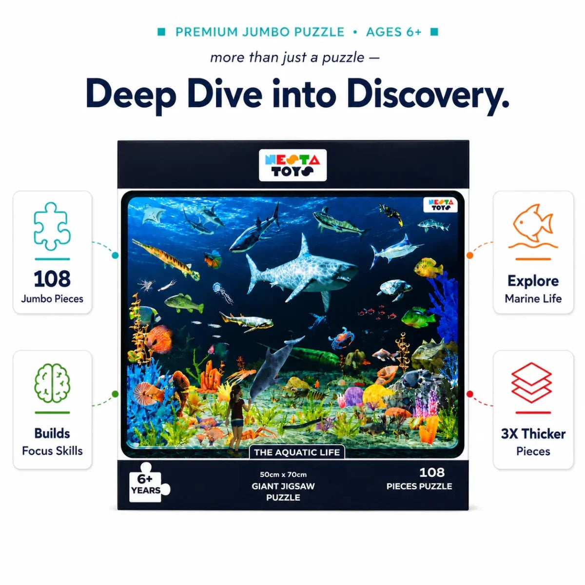 Aquatic Life Jigsaw Puzzle (108 Jumbo Pieces)