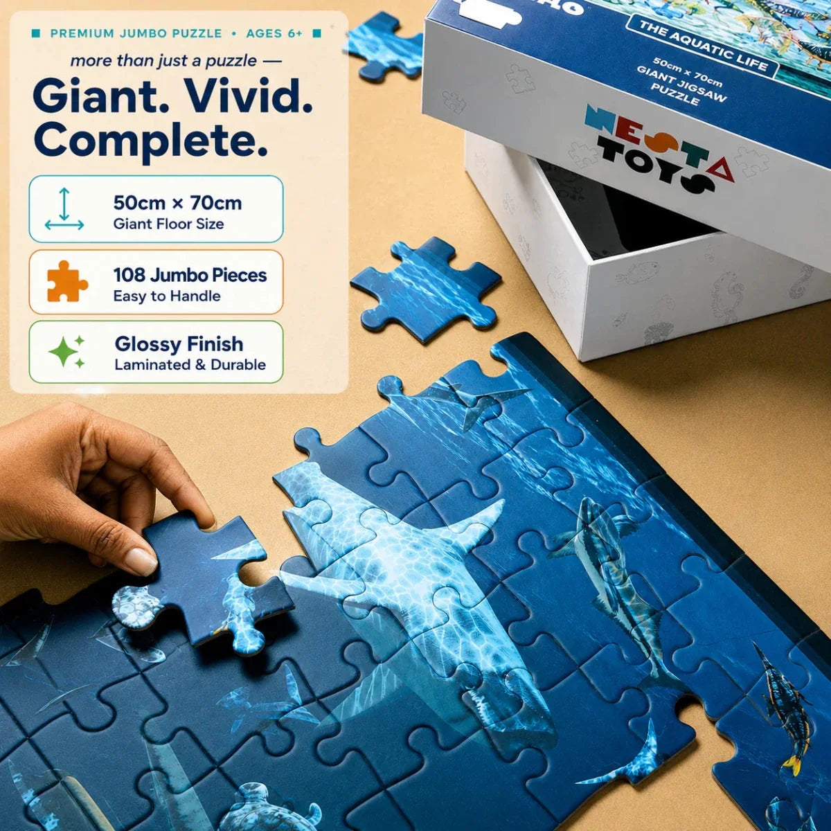Aquatic Life Jigsaw Puzzle (108 Jumbo Pieces)