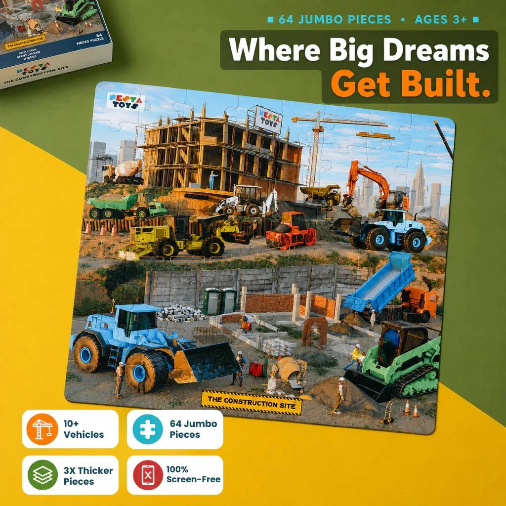 Construction Site Jigsaw Puzzle (64 Pcs)