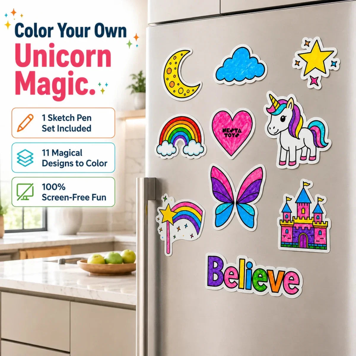 DIY Fridge Magnet (10 Pcs) - Unicorn