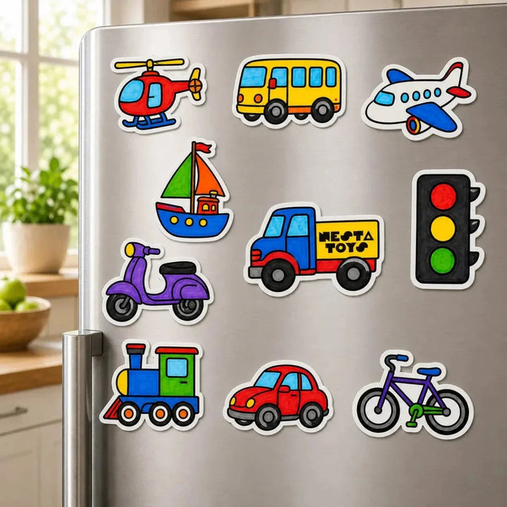 DIY Fridge Magnet (10 Pcs) - Vehicles