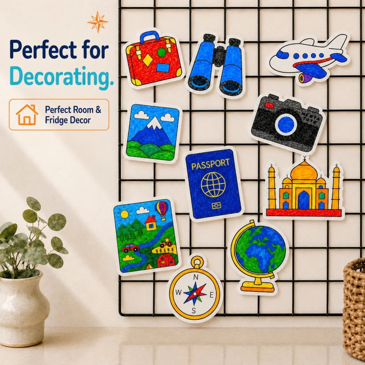 DIY Fridge Magnet (10 Pcs) - World Explorer