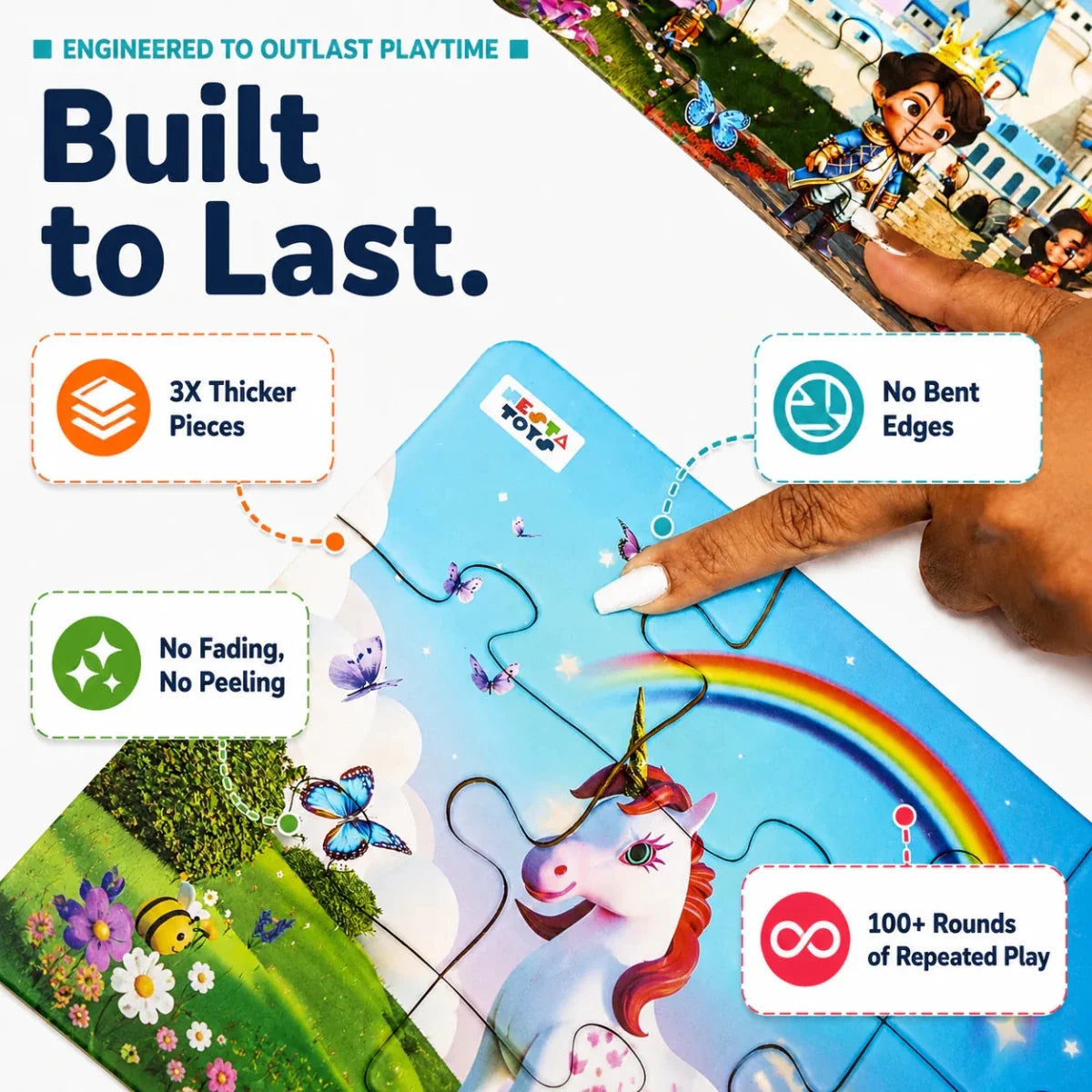 Enchantia - 4 in 1 Level Up & Learn Jigsaw Puzzle (9 Pcs - 20 Pcs) - Free Gift