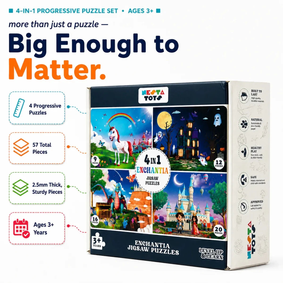 Enchantia - 4 in 1 Level Up & Learn Jigsaw Puzzle (9 Pcs - 20 Pcs)