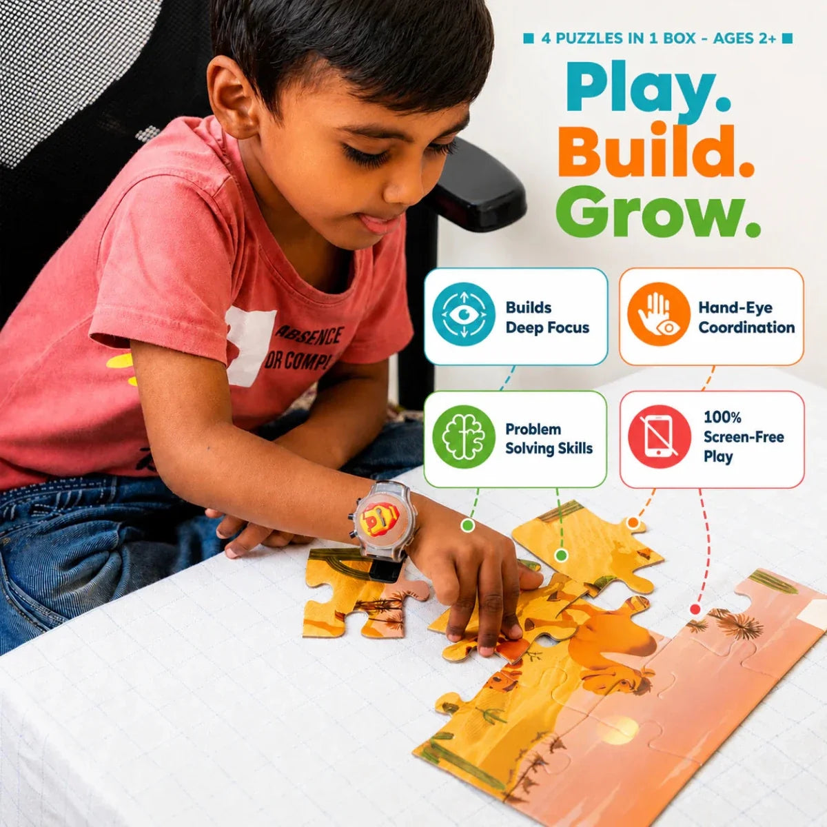 Habitat - 4 in 1 Level Up & Learn Jigsaw Puzzle (9 Pcs - 20 Pcs)