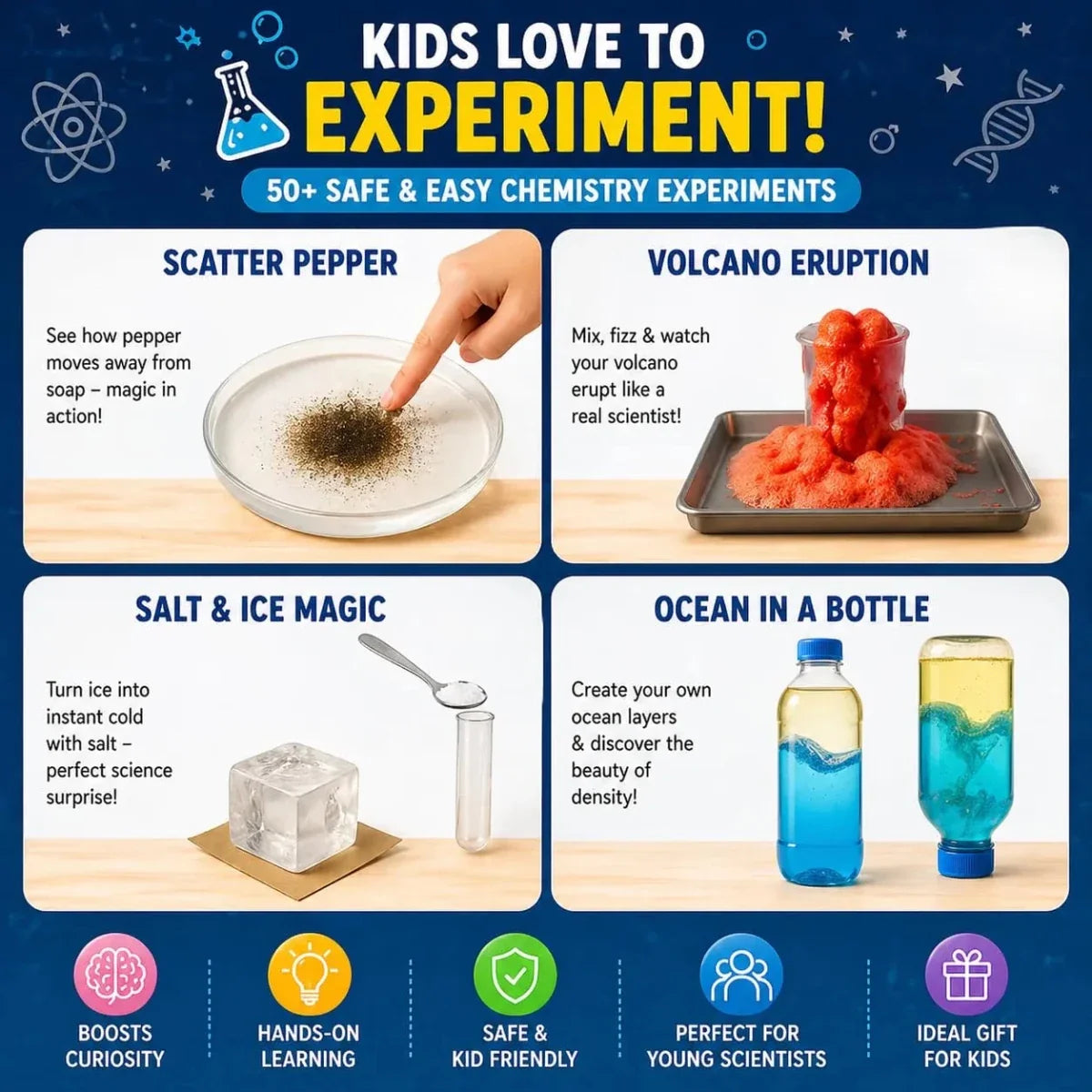 Junior Chemistry Lab Kit - Safe & Fun Science Experiments for Kids