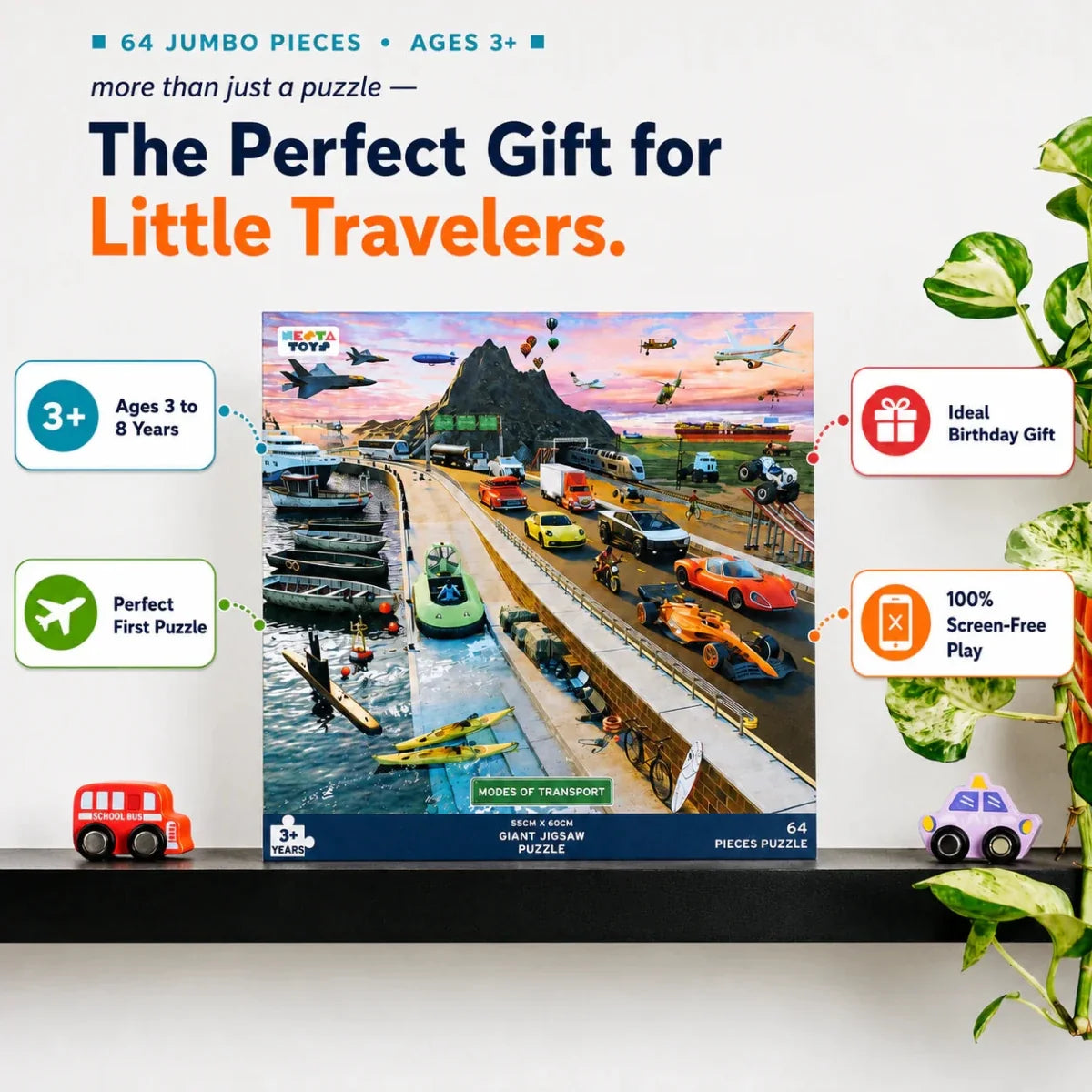 Modes of Transport Jigsaw Puzzle (64 Pcs)