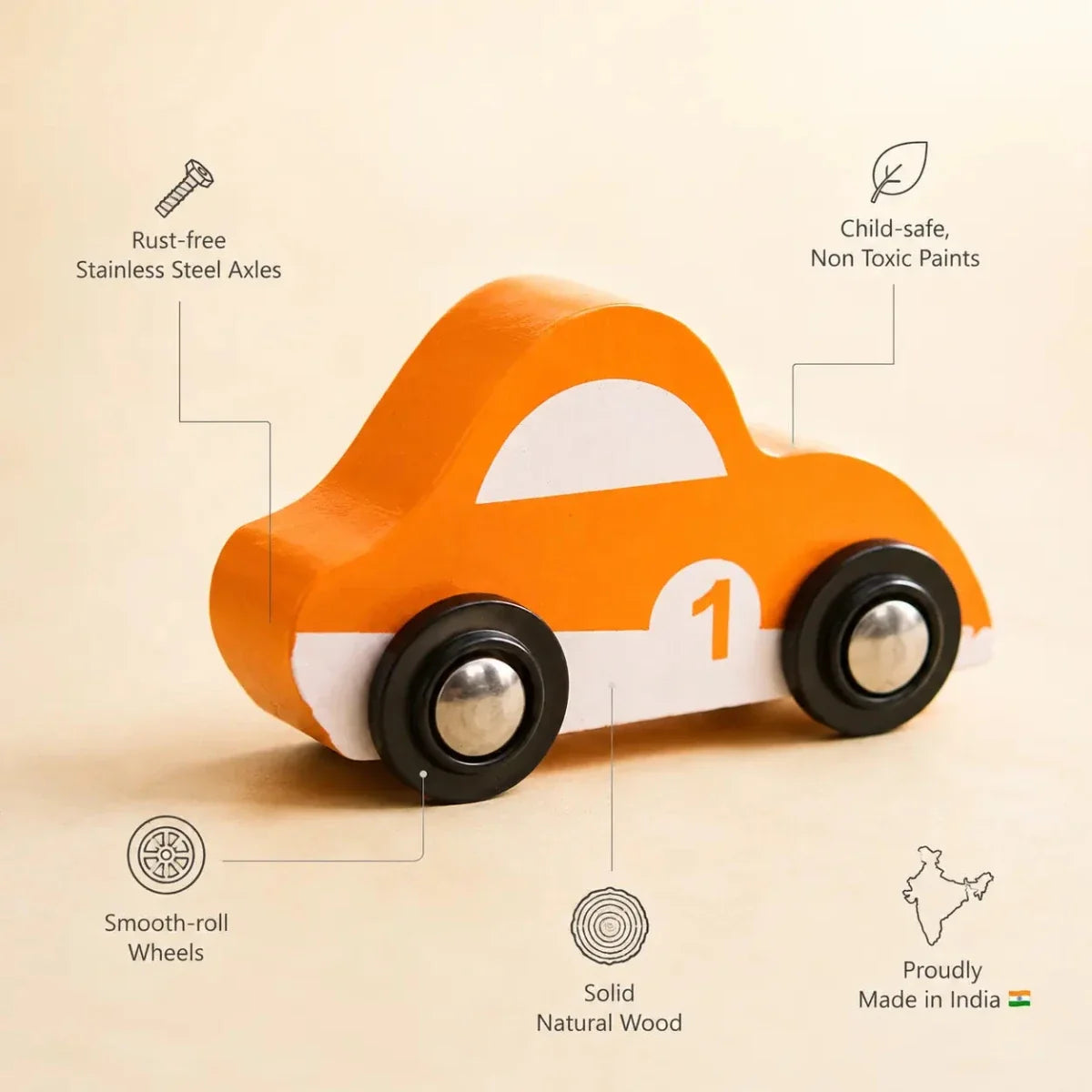 Wooden Car (6 Pcs)