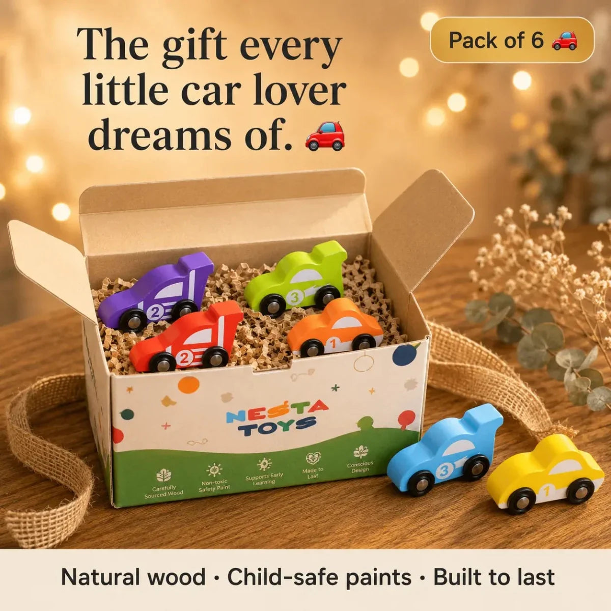 Wooden Car (6 Pcs)