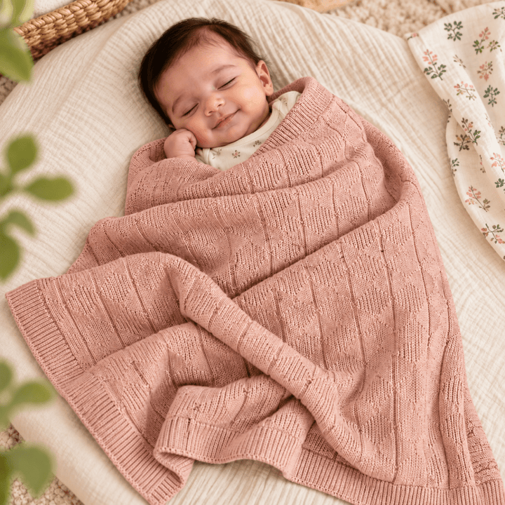 Knitted Cotton Baby Swaddle (80x100 cm) | Perfect for Baby’s Comfort