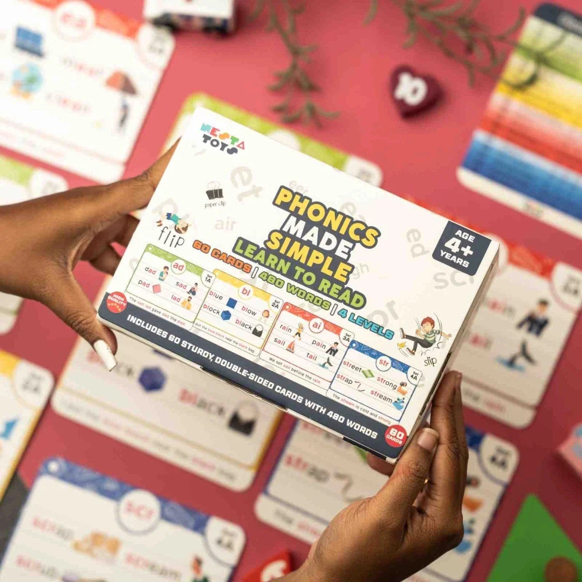 Phonics Flash Cards - Learn to Read in 20 Stages (60 cards, 480 Words)