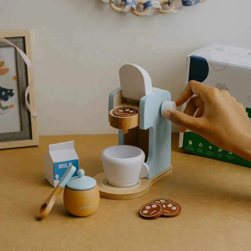 Wooden Coffee Machine Toy (Blue)