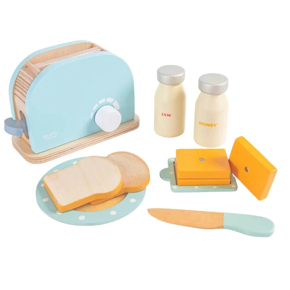 Wooden Bread Pop-up Toaster Toy (Blue)
