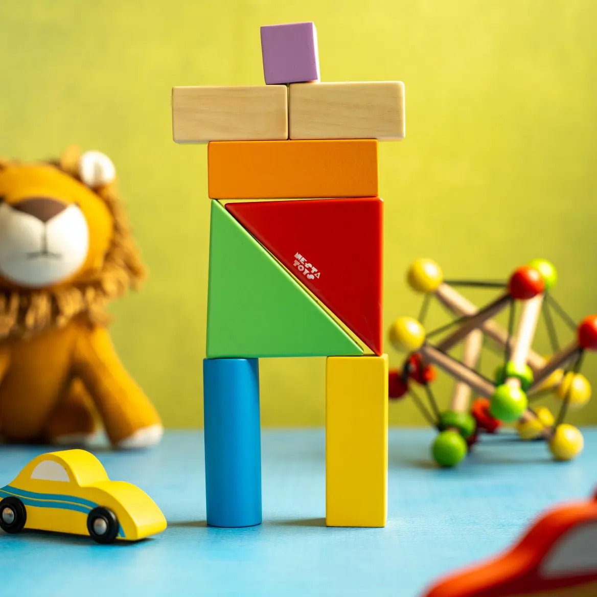 Wooden Building Blocks Toy Set for Babies ( 9 pcs )