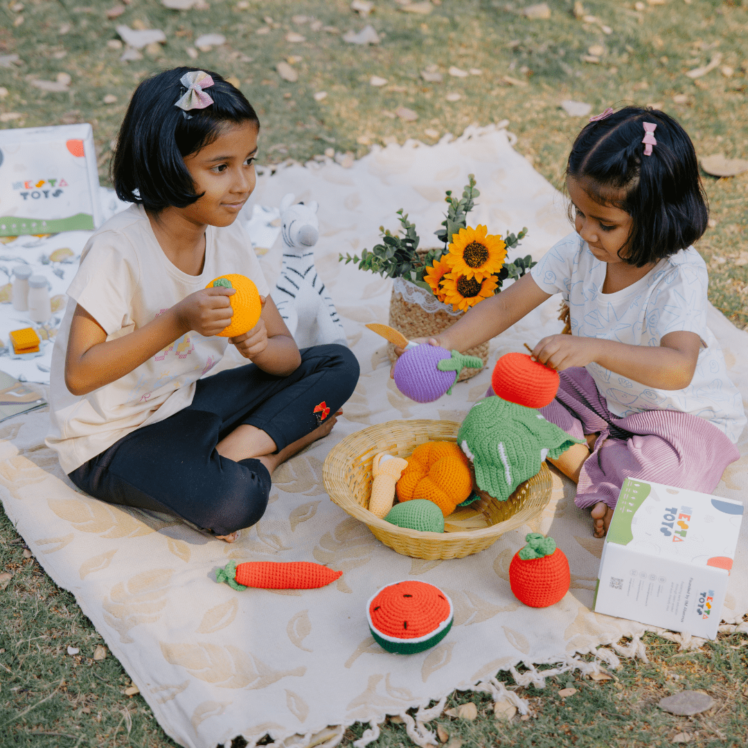 Crochet Fruits & Vegetable Toys | Play Food for Kids (10 Pcs)