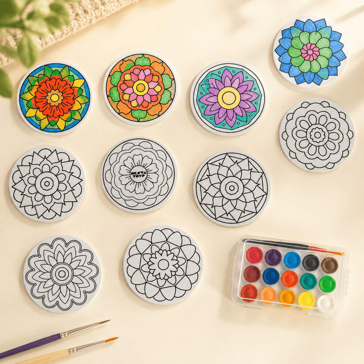 DIY Fridge Magnets (10 Pcs) - Mandala Art