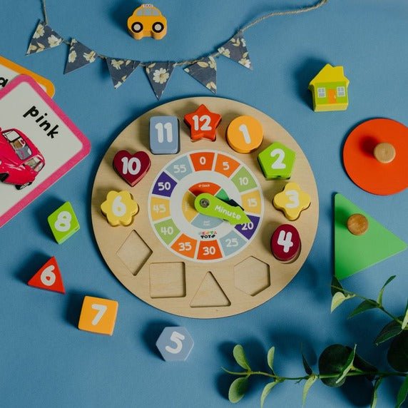 Wooden Shape Sorting Clock Toy